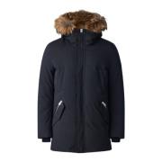 Gerecyclede Dons Parka met Bont Capuchon Mackage , Black , Heren