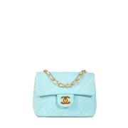 Pre-owned Leather chanel-bags Chanel Vintage , Blue , Dames