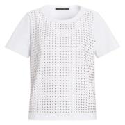 Klassieke Silhouet T-shirt met Decoratieve Stenen Marina Rinaldi , Whi...