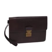 Pre-owned Leather clutches Louis Vuitton Vintage , Brown , Dames