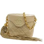 Pre-owned Leather chanel-bags Chanel Vintage , Beige , Dames