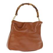 Pre-owned Leather gucci-bags Gucci Vintage , Brown , Dames