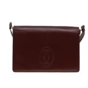 Pre-owned Leather shoulder-bags Cartier Vintage , Red , Dames