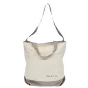 Pre-owned Canvas totes Chanel Vintage , White , Dames