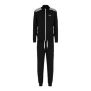 Zwart Katoenen Compleet Trainingspak met Logo Emporio Armani EA7 , Bla...