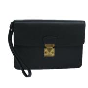 Pre-owned Leather clutches Louis Vuitton Vintage , Black , Dames