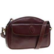 Pre-owned Leather shoulder-bags Cartier Vintage , Brown , Dames