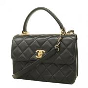 Pre-owned Leather chanel-bags Chanel Vintage , Black , Dames