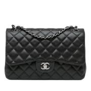 Pre-owned Leather shoulder-bags Chanel Vintage , Black , Dames