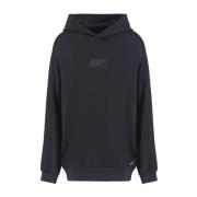 Zwarte hoodie met logodetail Emporio Armani EA7 , Blue , Heren