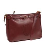 Pre-owned Leather shoulder-bags Cartier Vintage , Red , Dames