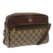 Pre-owned Canvas shoulder-bags Gucci Vintage , Beige , Dames