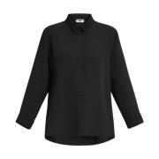 Elegante Silhouet Blouse met Klassieke Kraag Marina Rinaldi , Black , ...