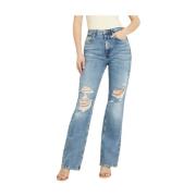 Essentiële Blauwe Denim Jas Guess , Blue , Dames