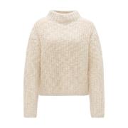 Stijlvolle Pullover met Perke Detail Opus , Brown , Dames