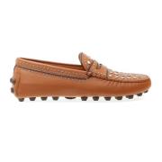 Tan leren mocassins met stud detailing Tod's , Brown , Dames