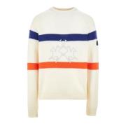 Heren Crewneck Logo Trui Wit La Martina , White , Heren