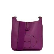 Pre-owned Leather shoulder-bags Hermès Vintage , Purple , Dames