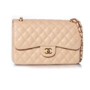 Pre-owned Leather chanel-bags Chanel Vintage , Beige , Dames