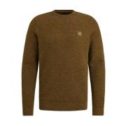 Katoen Mouline R-Hals Pullover PME Legend , Brown , Heren