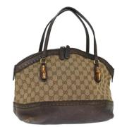 Pre-owned Canvas gucci-bags Gucci Vintage , Beige , Dames