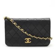 Pre-owned Leather chanel-bags Chanel Vintage , Black , Dames