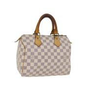 Pre-owned Coated canvas handbags Louis Vuitton Vintage , White , Dames