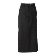 Zwarte wollen lange rok met split Nine In The Morning , Black , Dames