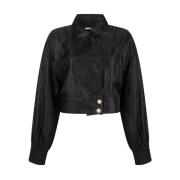 Glanzende Twill Jas Vina Model Aaiko , Black , Dames