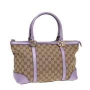 Pre-owned Canvas totes Gucci Vintage , Beige , Dames