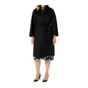 Elegante wollen jas met wijde mouwen Marina Rinaldi , Black , Dames