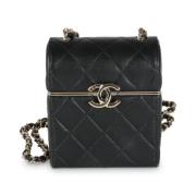 Pre-owned Leather handbags Chanel Vintage , Black , Dames