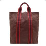 Pre-owned Canvas handbags Hermès Vintage , Red , Dames