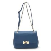 Pre-owned Leather chanel-bags Chanel Vintage , Blue , Dames