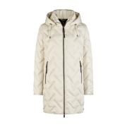 Gewatteerde Winterjas met Capuchon Lebek , Beige , Dames