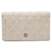 Pre-owned Leather wallets Chanel Vintage , White , Dames