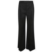 Hoge Taille Zwarte Wijde Pijp Broek Via Masini 80 , Black , Dames