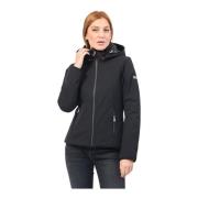 Zwarte Parka met Capuchon en Zakken YES ZEE , Black , Dames