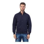 Blauwe High Neck Fullzip Sweater YES ZEE , Blue , Heren