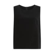 Minimalistische Mouwloze Top met Ronde Hals Marina Rinaldi , Black , D...