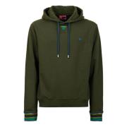 Unisex kledingstuk geverfd groene katoenen hoodie Gallo , Green , Unis...