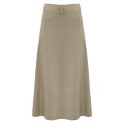 Midi rok van technische jersey stof Max Mara , Beige , Dames