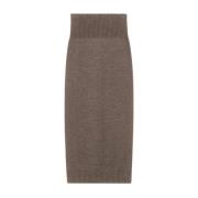 Elegante Wollen Rok met Geribbelde Taille Max Mara , Brown , Dames