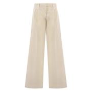 Katoenen broek met zijzakken Pinko , Beige , Dames