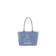 Blauwe Tote Tas met Rits en Logo Isabel Marant , Blue , Dames