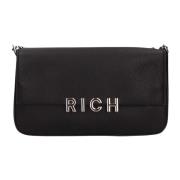 Zwarte Schoudertas met Logoprint John Richmond , Black , Dames