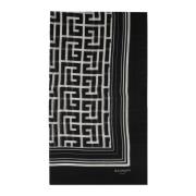 Sjaal met monogram Balmain , Black , Dames