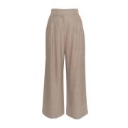 Jennabella High Waist Broek Moss Copenhagen , Beige , Dames