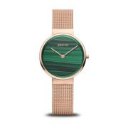 Klassiek Horloge Roségoud Groene Malachiet Wijzerplaat 14531-368 Berin...