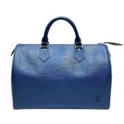 Pre-owned Leather handbags Louis Vuitton Vintage , Blue , Dames